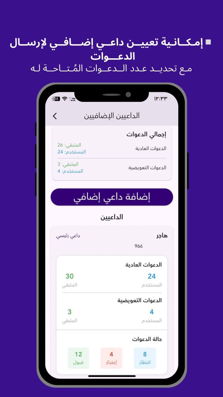 إرسال الدعوات